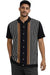 Mens Retro Knit Short Sleeve Button-Down Polo – Vertical Stripe