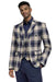 Mens Beige Navy Plaid 3-Piece Suit – Slim Fit Checkered Wedding and Formal Suit Set