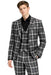 Mens Grey Plaid 3-Piece Slim Fit Suit – Checkered, Vest and Trousers Set