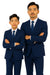 Father and Son Suits - Indigo Blue Boys Suit Perry Ellis Vested Boy's Wedding Suit in Indigo Blue