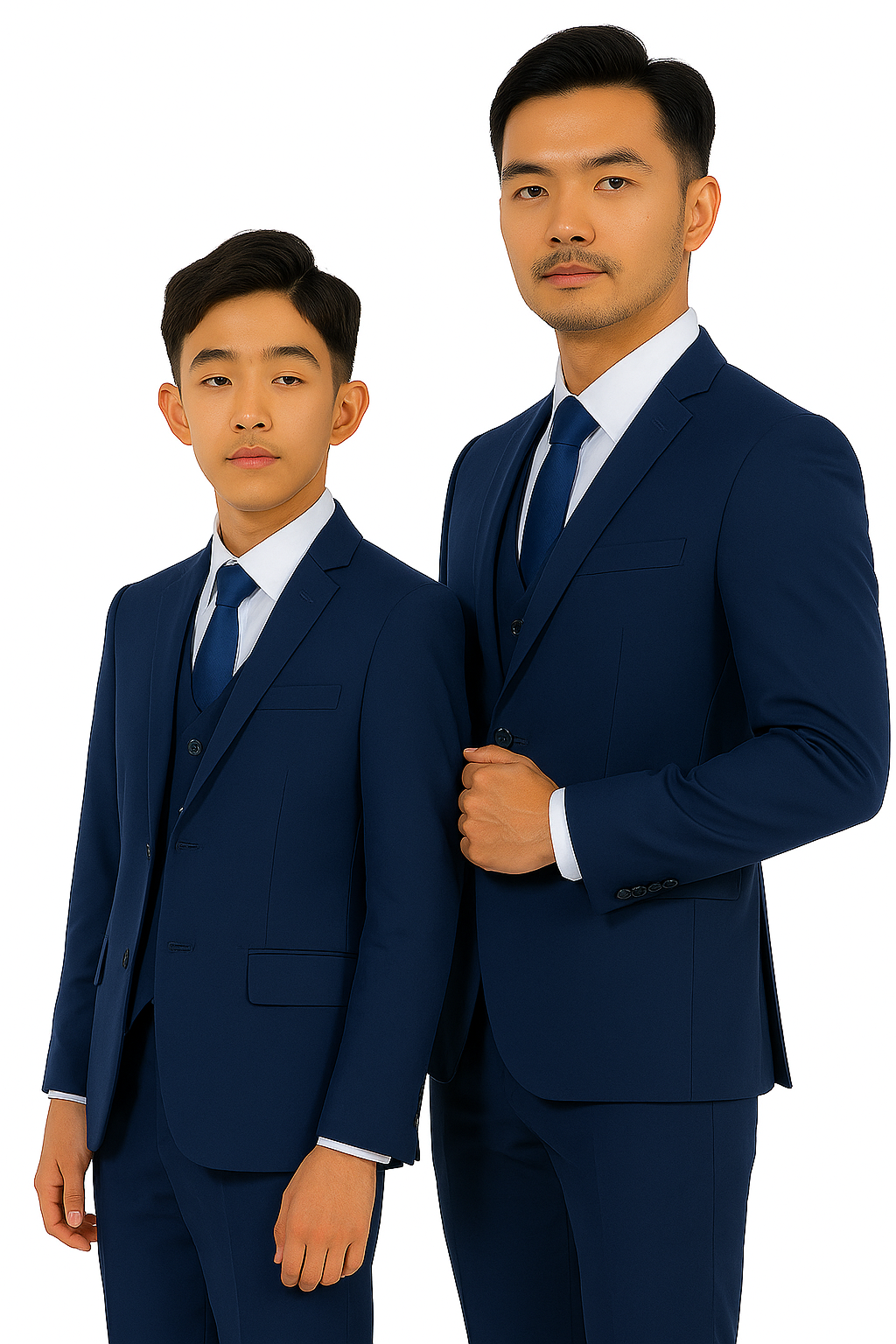 Father and Son Suits - Indigo Blue Boys Suit Perry Ellis Vested Boy's Wedding Suit in Indigo Blue - Image 4