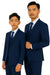Father and Son Suits - Indigo Blue Boys Suit Perry Ellis Vested Boy's Wedding Suit in Indigo Blue