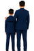 Father and Son Suits - Indigo Blue Boys Suit Perry Ellis Vested Boy's Wedding Suit in Indigo Blue