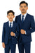 Father and Son Suits - Indigo Blue Boys Suit Perry Ellis Vested Boy's Wedding Suit in Indigo Blue
