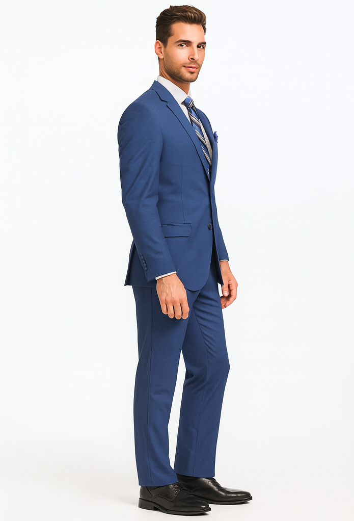 Indigo ~ Cobalt Blue ~ Teal New Blue Big and Tall Linen Suit - Image 3