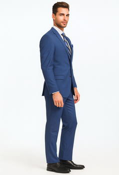 Indigo ~ Cobalt Blue ~ Teal New Blue Big and Tall Linen Suit - Image 3