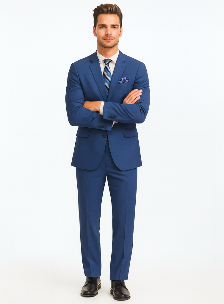 Indigo ~ Cobalt Blue ~ Teal New Blue Big and Tall Linen Suit - Image 5