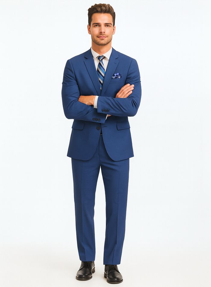 Indigo ~ Cobalt Blue ~ Teal New Blue Big and Tall Linen Suit - Image 5