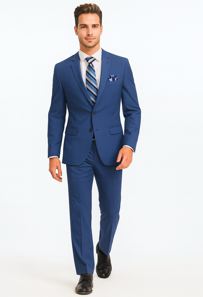 Indigo ~ Cobalt Blue ~ Teal New Blue Big and Tall Linen Suit - Image 6