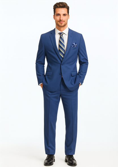 Indigo ~ Cobalt Blue ~ Teal New Blue Big and Tall Linen Suit - Image 7