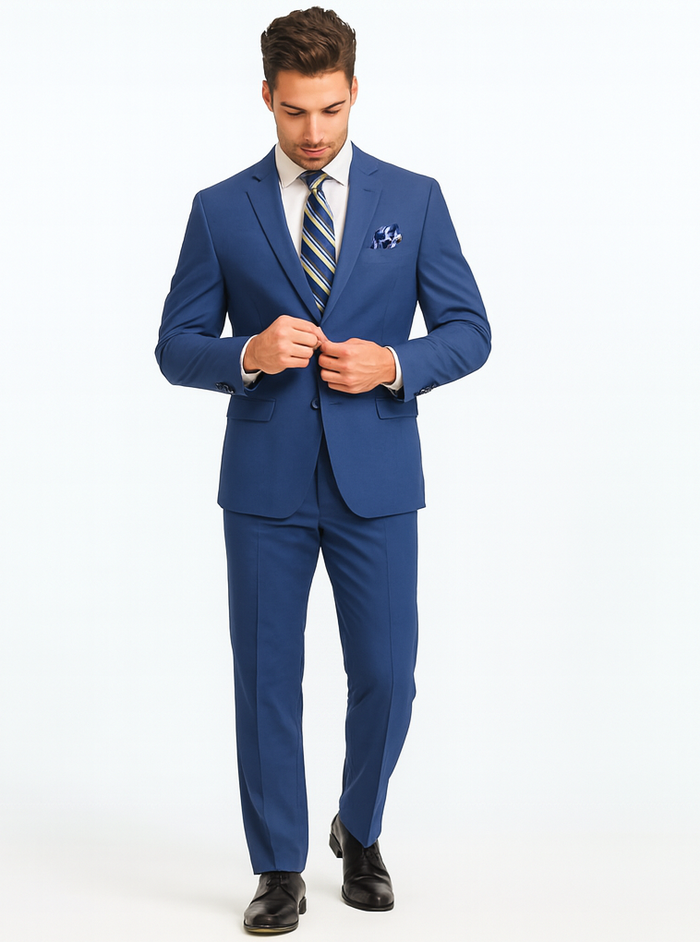 Indigo ~ Cobalt Blue ~ Teal New Blue Big and Tall Linen Suit - Image 8