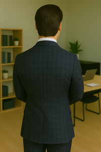 Wool Suit - Italian Made Business Suit by Statement Men's 3 Piece 100% Wool Modern Fit Suit - Fashion Pattern