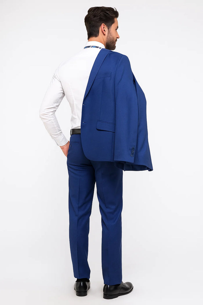 indigo suit