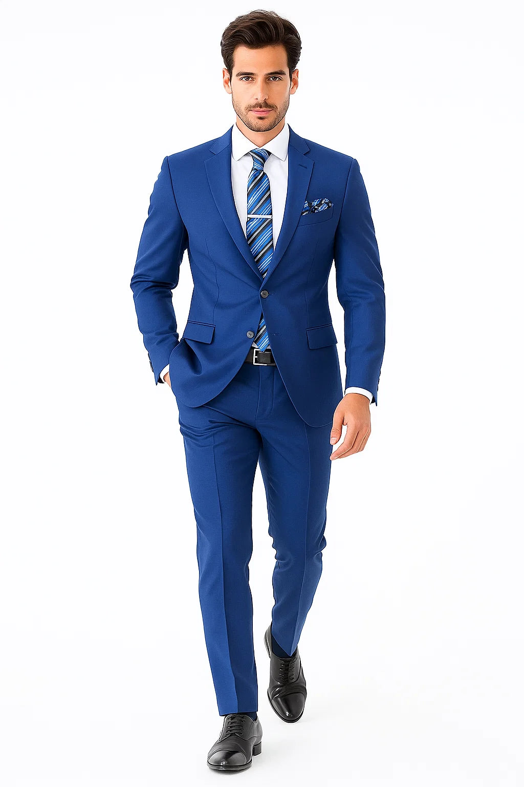 indigo suit