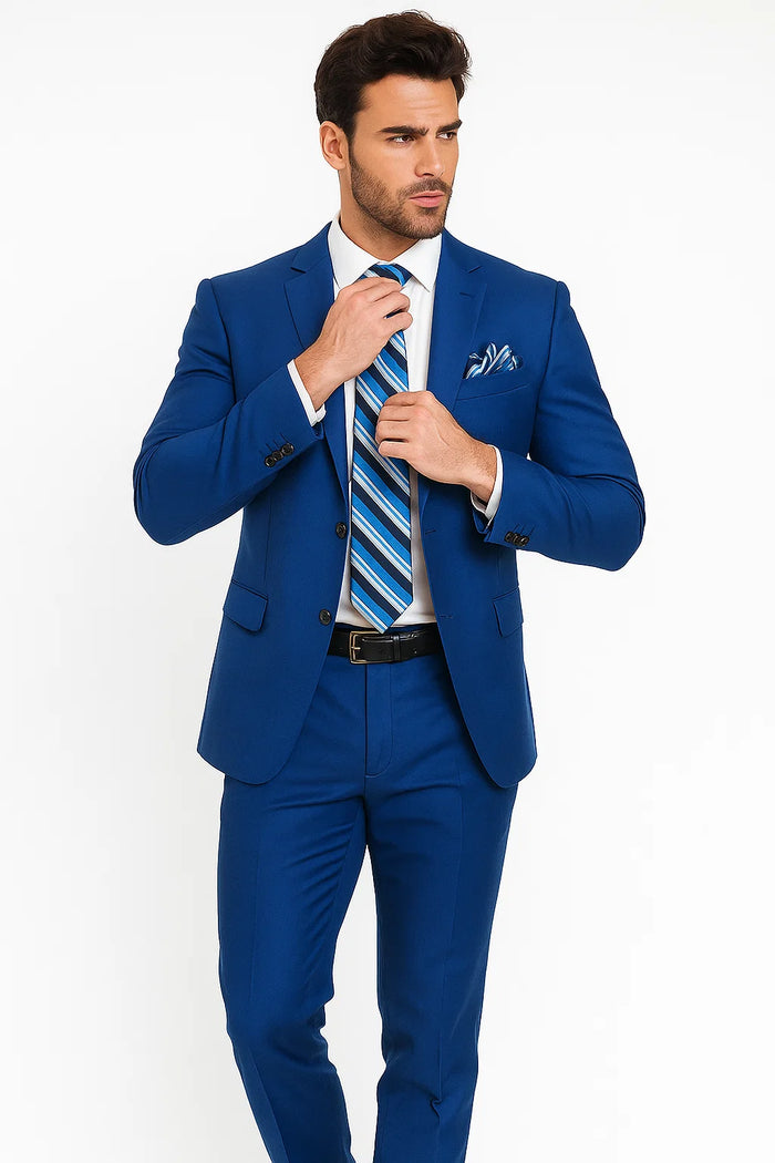 indigo suit