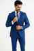 Indigo ~ Bright Blue ~ Cobalt Blue ~ Teal New Blue Linen Fabric Summer Men'S Suit 2 Button Style Flat Front Pants Regular Cut - Mens Linen Suit