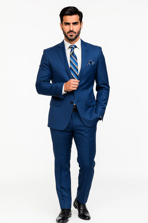 Indigo ~ Bright Blue ~ Cobalt Blue ~ Teal New Blue Linen Fabric Summer Men'S Suit 2 Button Style Flat Front Pants Regular Cut - Mens Linen Suit