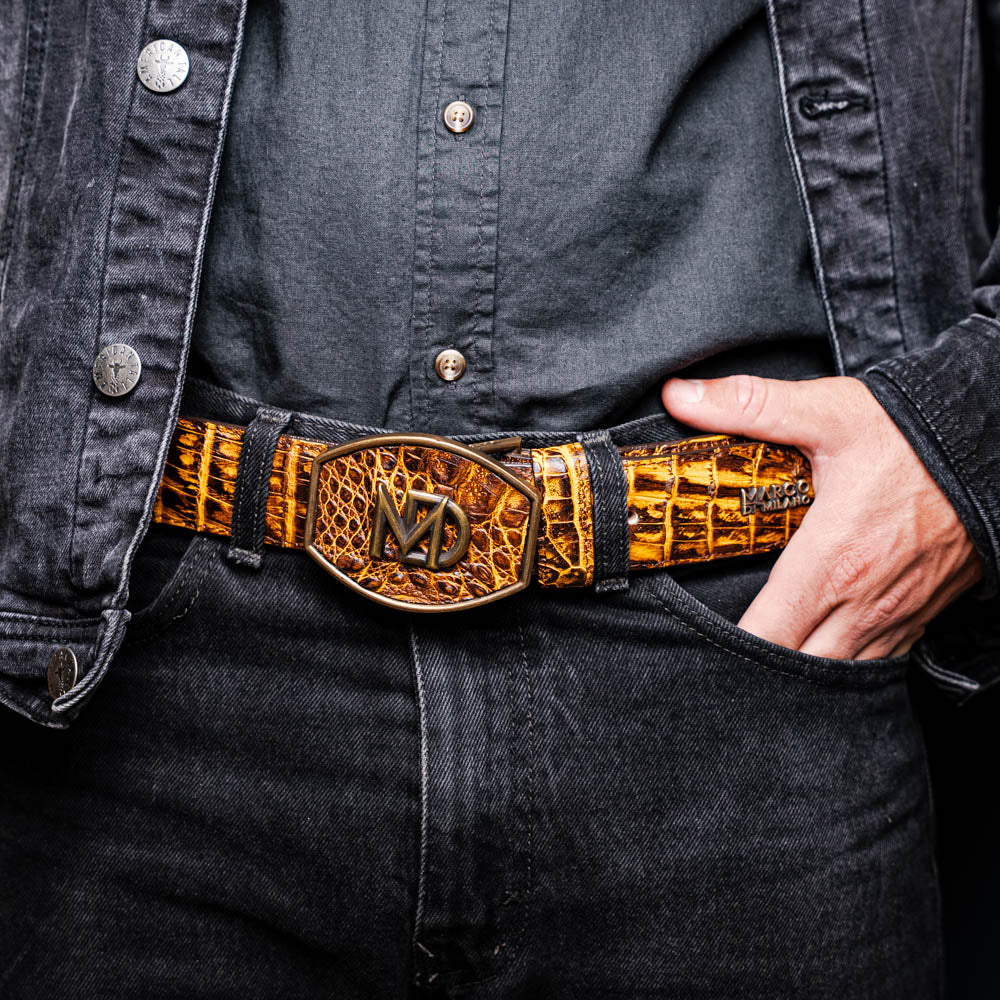 Marco Di Milano Iowa Belt - Mustard Brown Leather Loafers
