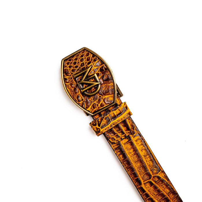 Marco Di Milano Iowa Belt - Mustard Brown Leather Loafers