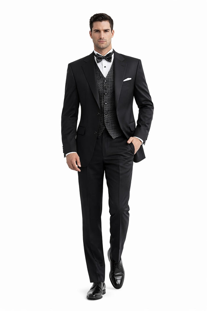 2 Button Gianni Super 140'S Wool Premier Quality Italian Fabric Design Jacket + Pants - Image 4