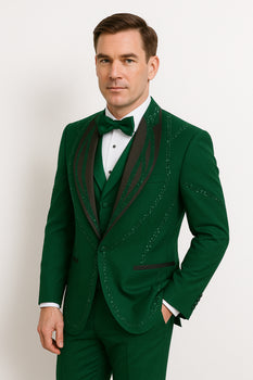 Hunter Green Italian Wool 3-Piece Modern Fit Tuxedo - Image 2