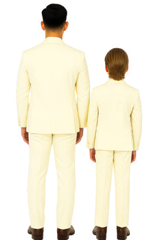 Father and Son Suits - Ivory Boys Suit Perry Ellis Vested Boy's Wedding Suit in Ivory Off White - Image 4