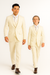 Father and Son Suits - Ivory Boys Suit Perry Ellis Vested Boy's Wedding Suit in Ivory Off White