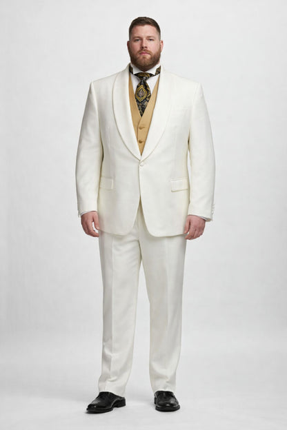 Men's Ivory Dinner Jacket Shawl Collar Formal Wear  One Button - Image 6