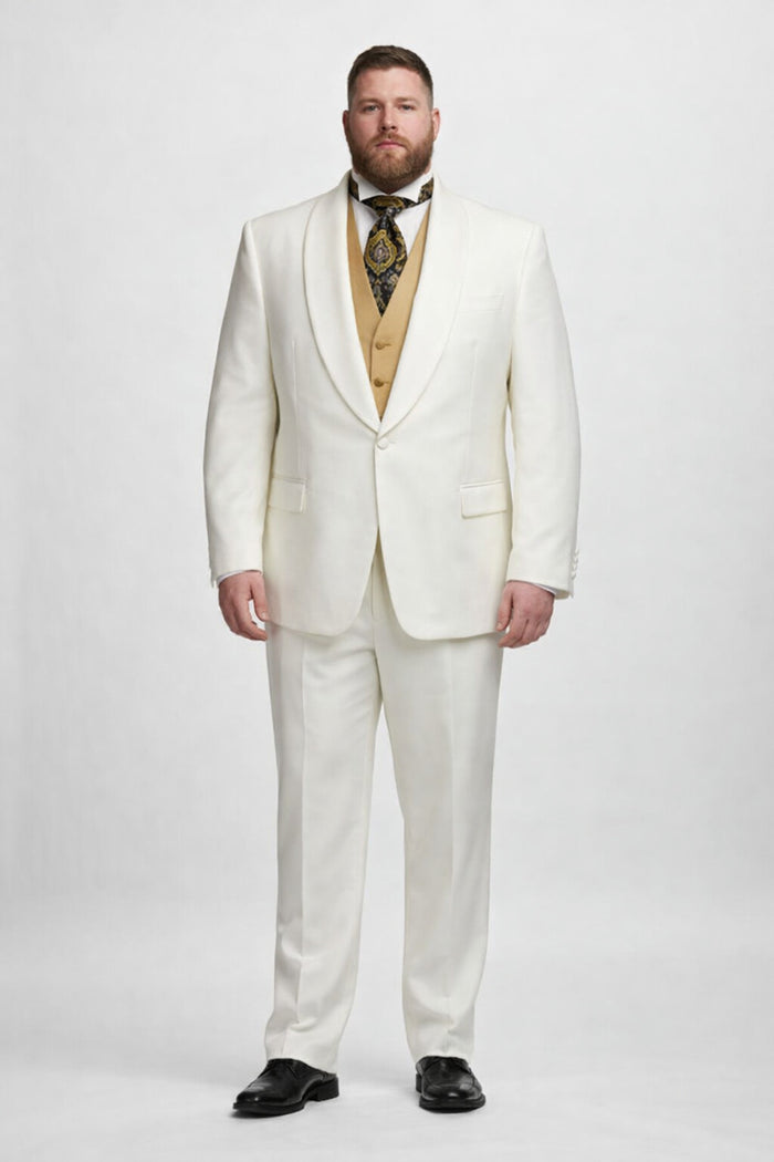 Men's Ivory Dinner Jacket Shawl Collar Formal Wear  One Button - Image 6