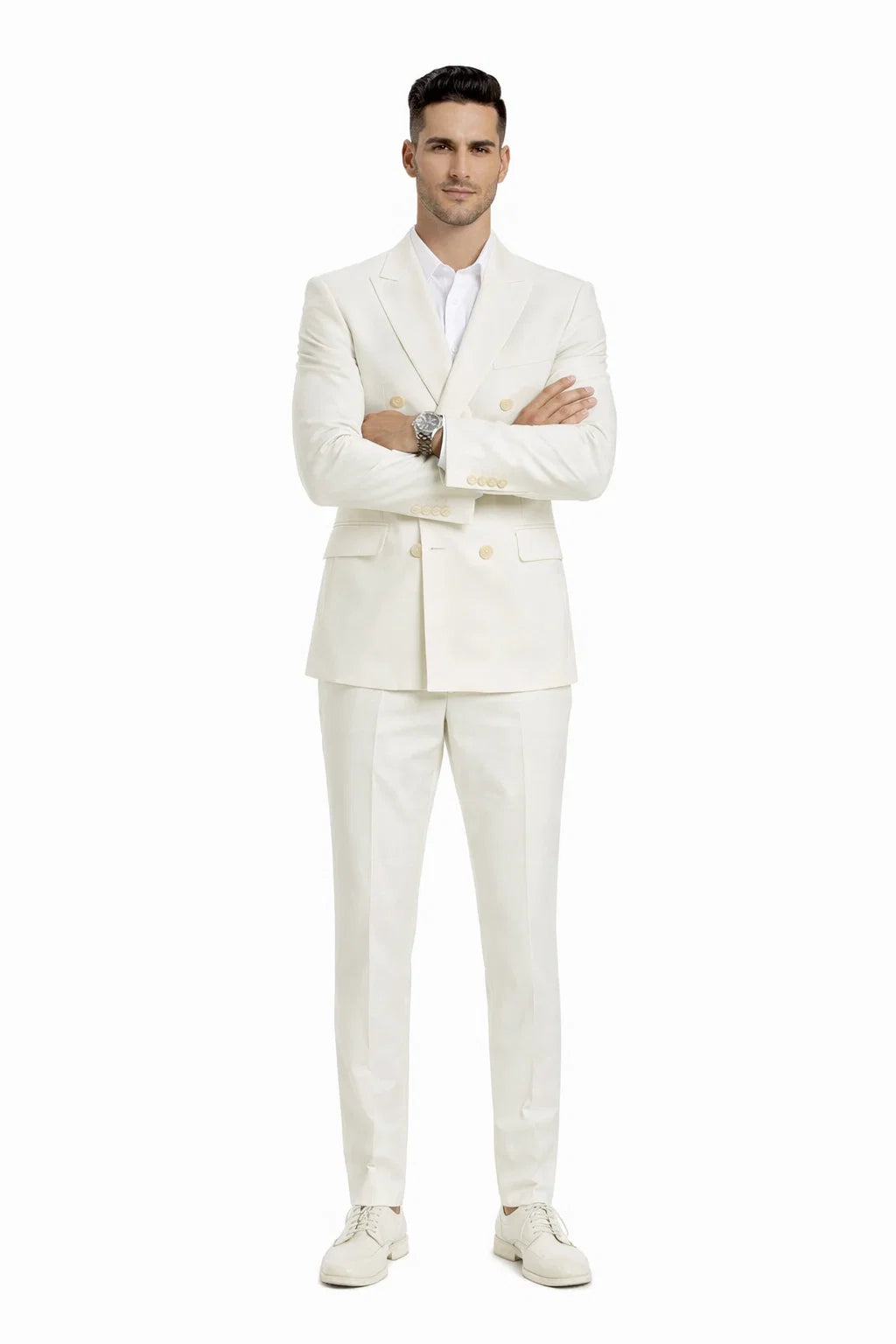 Ivory Double Breasted Linen Suit - Cream Color Summer Suit - Image 5