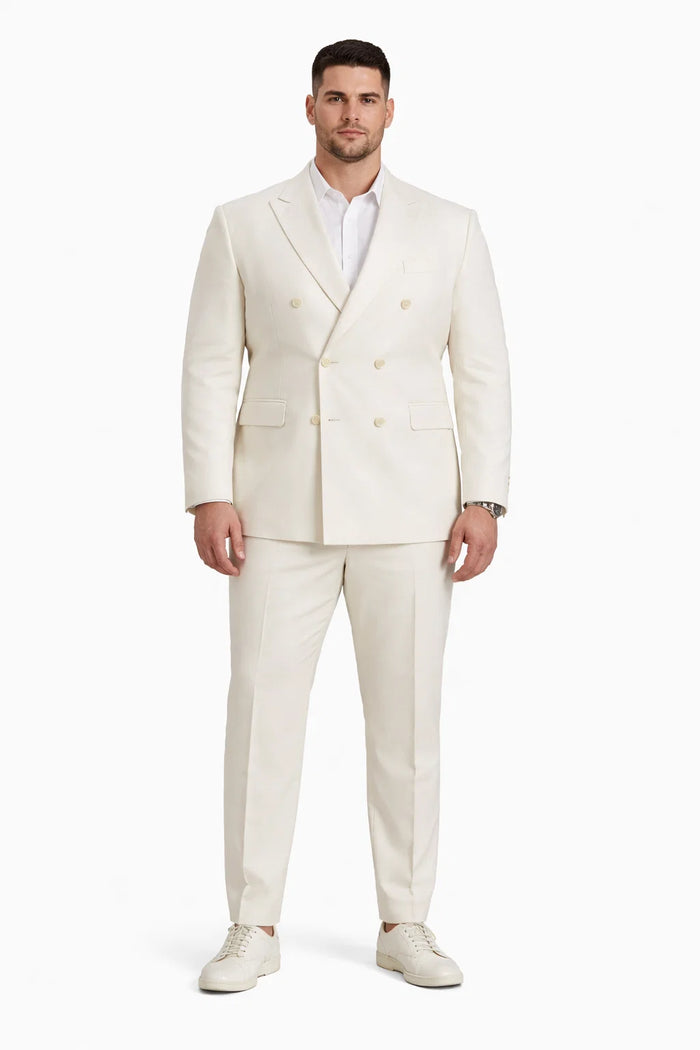 Ivory Double Breasted Linen Suit - Cream Color Summer Suit - Image 8