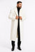 Mens Overcoat With Fur Collar - Ivory Topcoat
