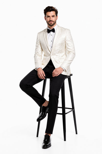 Alberto Nardoni Brand Men's Cheap Priced Designer Fashion Dress Casual Blazer On Sale Cream ~ ivory ~ Off White Blazer Dinner Jacket Tuxedo Looking! Sport coat