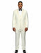 Mens 1 Button Shawl Lapel Vested Wool Prom | Wedding Tuxedo in Ivory