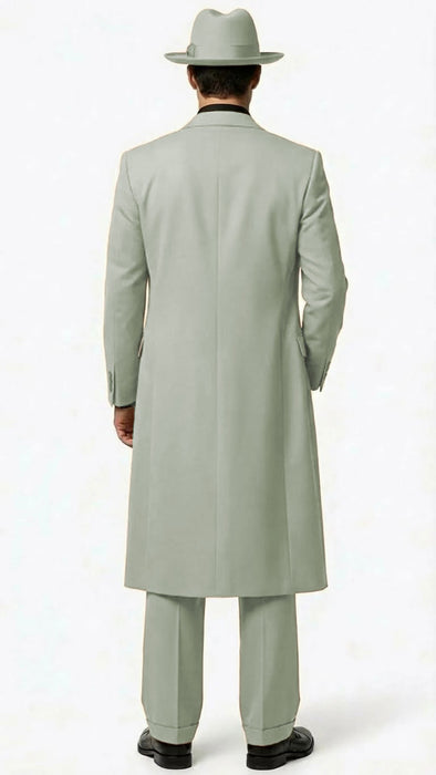 Men’s 1920s Beige Zoot Suit – Long Mafia Gangster Three-Piece Suit in Tan Khaki Color 40 inch Zuit Pachuco Suit