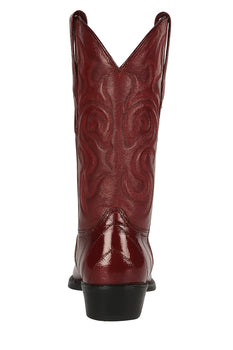 J Toe Cowboy Boots - J Toe Western Boots - Los Altos Boots - Mens Dress Cowboy Boot - Low Priced Burgundy Eel Cowboy Boots J-Toe- in  Burgundy - Image 5