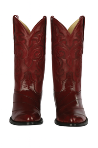 J Toe Cowboy Boots - J Toe Western Boots - Los Altos Boots - Mens Dress Cowboy Boot - Low Priced Burgundy Eel Cowboy Boots J-Toe- in  Burgundy
