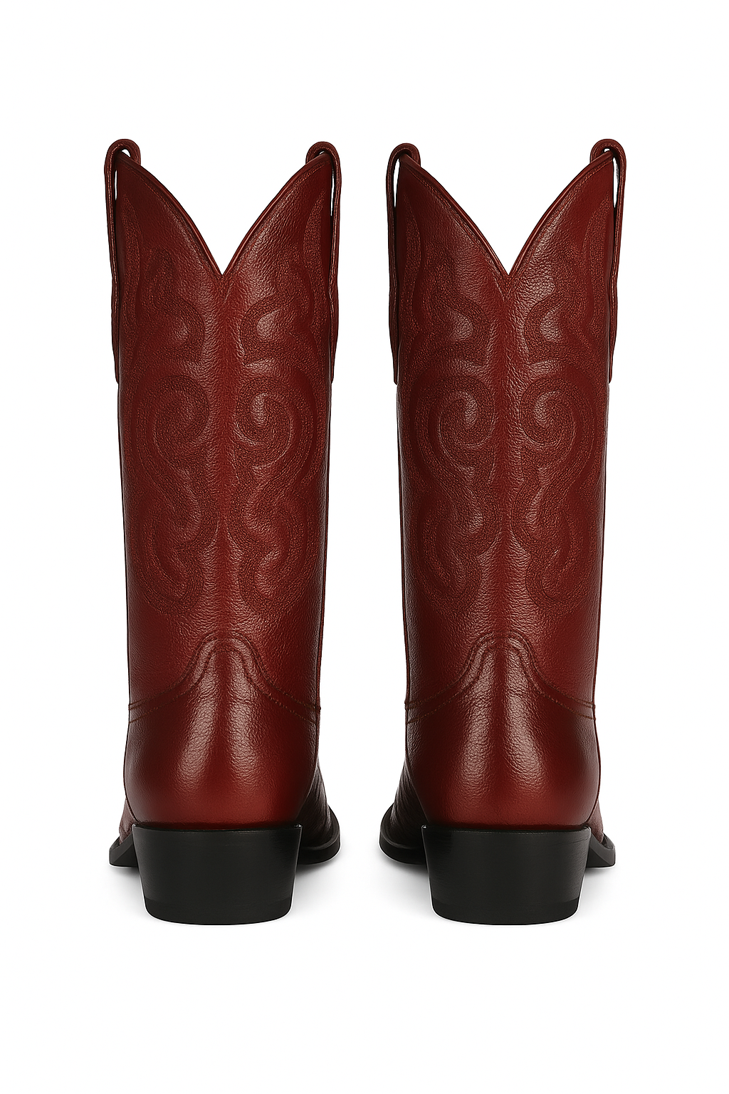 J Toe Cowboy Boots - J Toe Western Boots - Los Altos Boots - Mens Dress Cowboy Boot - Low Priced Burgundy Eel Cowboy Boots J-Toe- in  Burgundy - Image 2