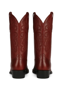 J Toe Cowboy Boots - J Toe Western Boots - Los Altos Boots - Mens Dress Cowboy Boot - Low Priced Burgundy Eel Cowboy Boots J-Toe- in  Burgundy