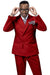 Men’s Modern Double Breasted Peak Lapel Suit – Red by EJ Samuel