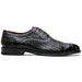 Marco Di Milano John Black Shoes Exotic Caiman Crocodile / Woven Leather Dress Oxfords