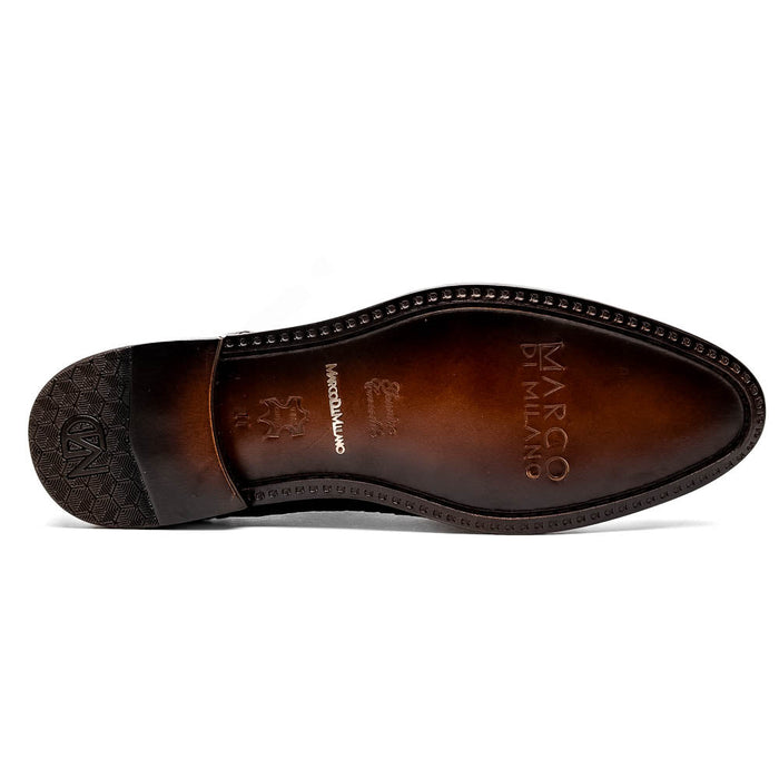 Marco Di Milano John Woven Caiman Crocodile Oxfords Brown