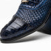 Marco Di Milano John Navy Shoes Exotic Caiman Crocodile / Woven Leather Dress Oxfords