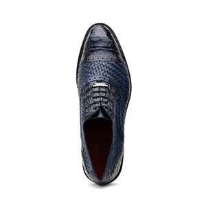 Marco Di Milano John Woven Caiman Crocodile Oxfords Navy