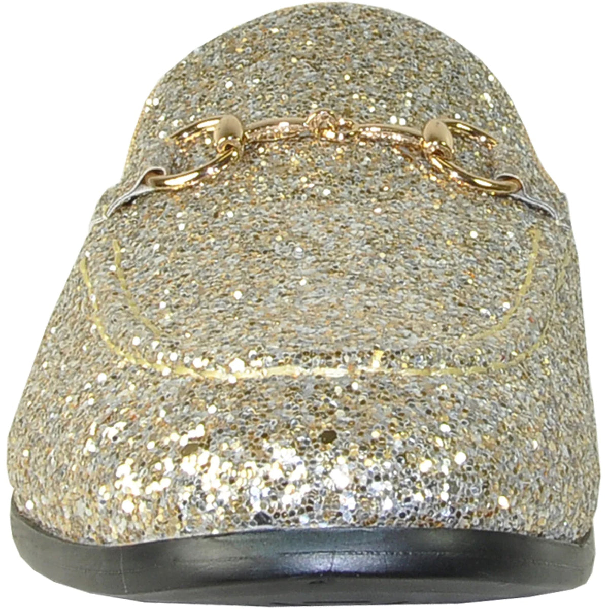 Bravo Mens Modern Glitter Sequin Prom Tuxedo Loafer in Gold - Men's Dress Shoes
