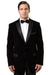 Mens Black Blazer - Men's Two Button Velvet Tuxedo Dinner Jacket in Black
