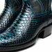 Marco Di Milano Kansas Black / Blue Python Round Toe Cowboy Boots