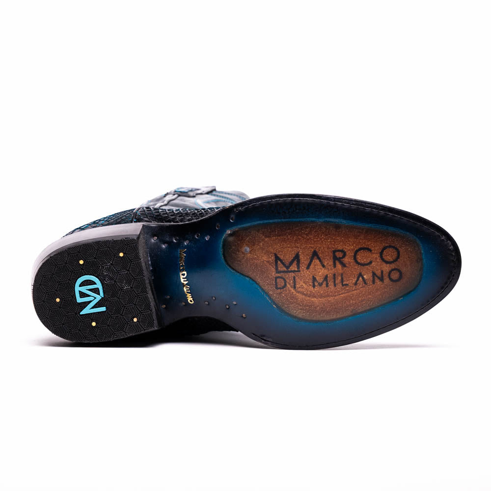 Marco_Di_Milano Kansas Black & Blue Leather Loafer