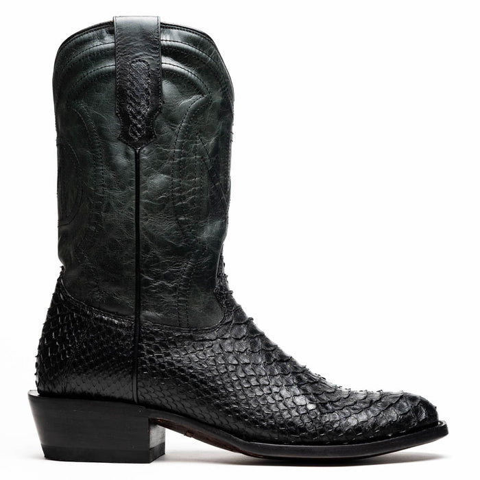 Marco Di Milano Kansas Black Python Round Toe Cowboy Boots - Image 3