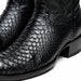 Marco Di Milano Kansas Black Python Round Toe Cowboy Boots